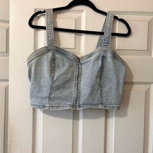 Wild Fable Denim Bustier Crop Top | Light Wash